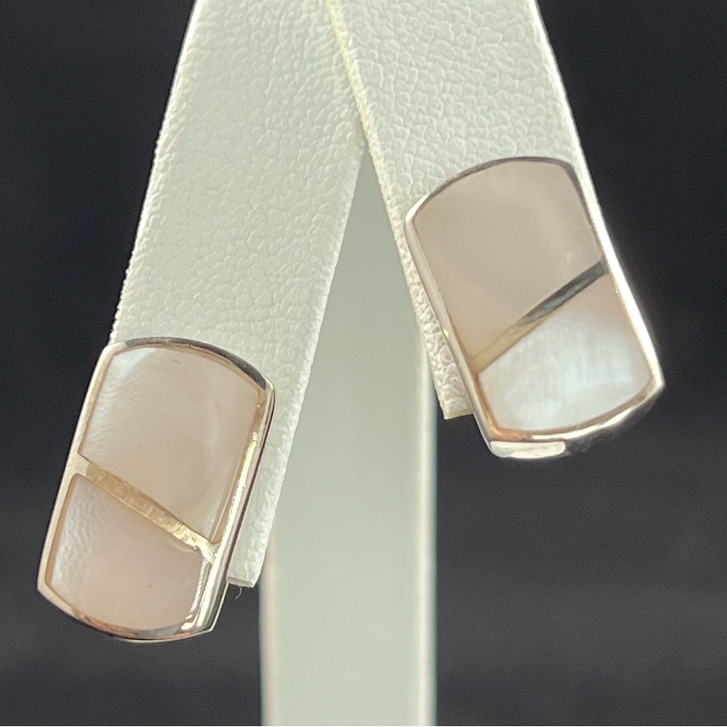 Motherofpearl Inlay Sterling Silver Earrings